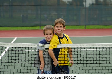 Boys Playing Tennis