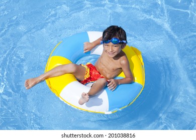 Boys swimsuit floating in the pool float