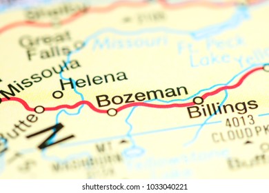 Bozeman, Montana. USA On A Map