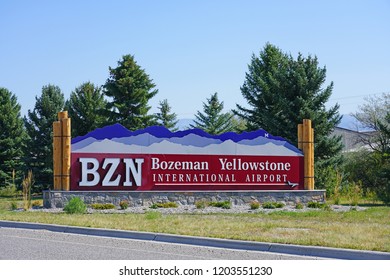 BOZEMAN, MT -5 SEP 2018- View of the Bozeman Yellowstone International Airport (BZN),  located in Gallatin County, Montana. It serves tourists visiting Yellowstone National Park.
