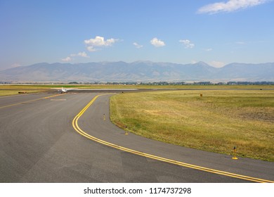 BOZEMAN, MT -7 SEP 2018- View Of The Bozeman Yellowstone International Airport (BZN),  Located In Gallatin County, Montana. It Serves Tourists Visiting Yellowstone National Park.