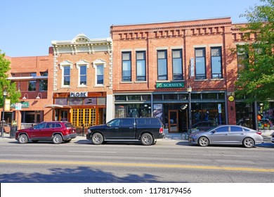 BOZEMAN, MT -7 SEP 2018- View Of Downtown Bozeman, Montana, Home To The Campus Of Montana State University (MSU).