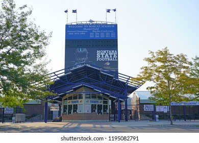 BOZEMAN, MT -7 SEP 2018- View Of The Bobcat Stadium On The Campus Of Montana State University In Bozeman, Home Of The Bobcats. MSU Is A Public Research And Teaching University.