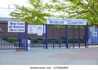 BOZEMAN, MT -7 SEP 2018- View Of The Bobcat Stadium On The Campus Of Montana State University In Bozeman, Home Of The Bobcats. MSU Is A Public Research And Teaching University.