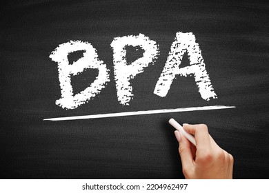 BPA Business Process Analysis - Methodology To Understand The Health Of Different Operations Within A Business To Improve Process Efficiency, Acronym Text On Blackboard