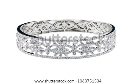 Bracelet jewelry diamonds gem gold platinum white gold isolated