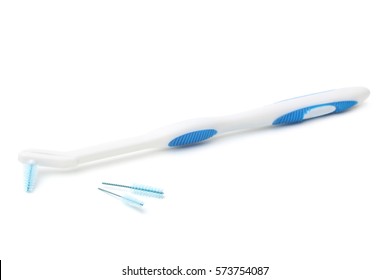 Braces toothbrush on white background