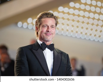Brad Pitt attends the screening of "Once Upon A Time In Hollywood" during the 72nd annual Cannes Film Festival on May 21, 2019 in Cannes, France.                               