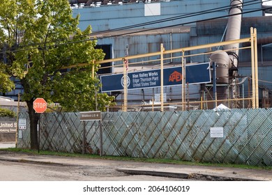 BRADDOCK, PA USA - OCT 21 2020: US Steel Edgar Thomson Plant, Mon Valley Works