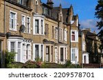 Bradford, city in West Yorkshire, England. Residential street of Victorian terraced houses.