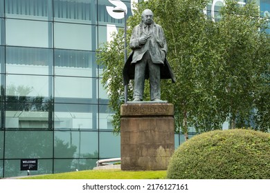 Bradford, UK: July 2nd, 2022: Statue Of The British Writer J.B. Priestley Outside Of The National Science And Media Museum.