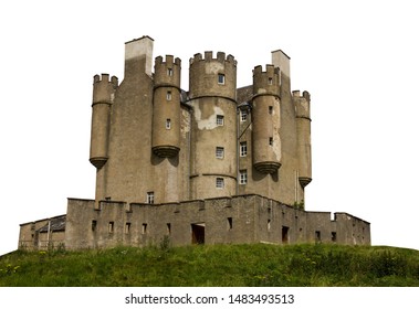 Braemar Castle (Scotland) Isolated On White Background