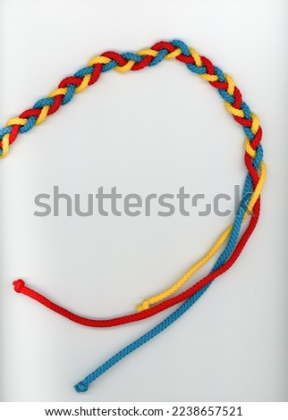 Braid plait rope made from multi colour strands