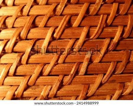Braided basket wood background texture, straight pattern