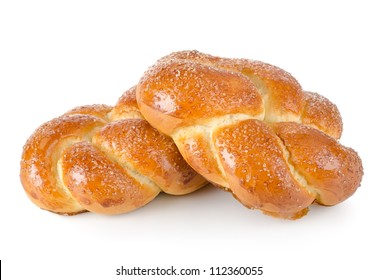 Braided buns isolated on a white background