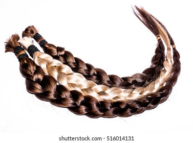 Braided Extensions Natural Hair Blond Brown Stock Photo Edit Now 516014131