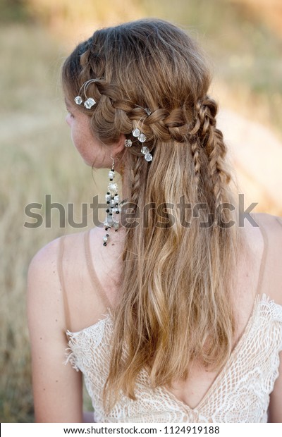 Braided Hair Boho Hairstyle Bride Hairstyle Stock Photo Edit Now