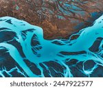 Braided river in Iceland took this photo by drone