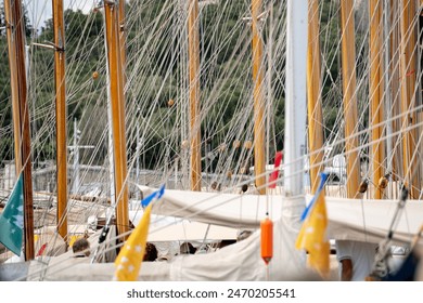 Braided ropes on many sail boats. High quality photo. - Powered by Shutterstock