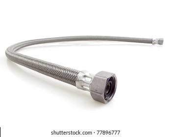 Braided stainless steel water hose used in plumbing