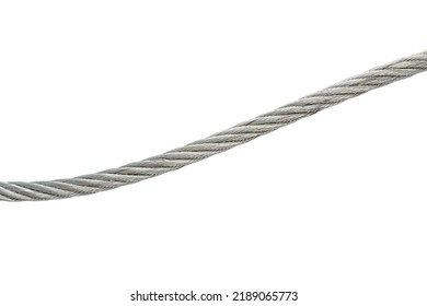 Braided Steel Cable Isolated On A White Background