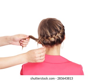 Braiding. A French Braid With Two Side Grabs