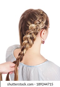 Braiding. French Openwork Braid.