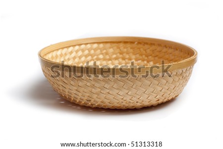 braiding small basket on white background