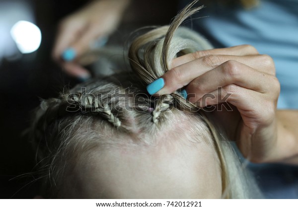 Braiding Thick Plaits Artificial Kanekalon Hair Stock Photo Edit