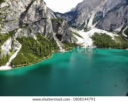 Similar – Braies Wild Lake Alps