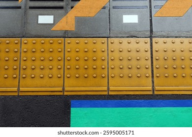 Braille blocks on train platforms