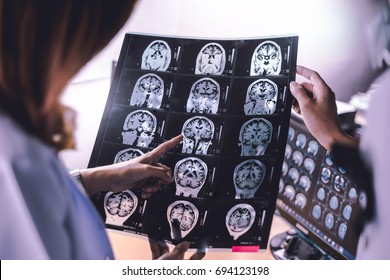 Brain Atrophy On MRI Of Dementia Patient 