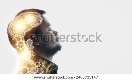 Brain concept, AI (Artificial Intelligence) concept. Deep learning. Mindfulness. Psychology. Brain Nervous System concept. human brain, thinking concept. Machine learning and artificial intelligence.