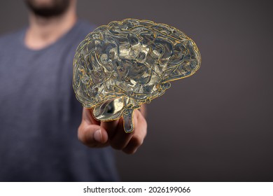 Brain. Digital brain. 3D Science and Technology concept. Neural network. IQ testing, artificial - Powered by Shutterstock - Get 15% off with code: PIKWIZARD15