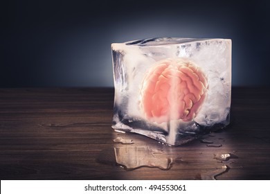 Brain Freeze Concept With Dramatic Lighting