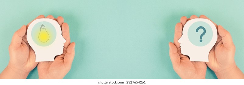 Brain with light bulb and mind with a question mark, creative innovation, brainstorming for an idea and solution, having inspiration, business concept  - Powered by Shutterstock