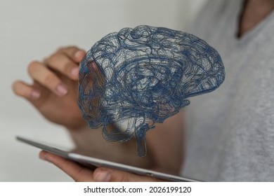 Brain. Low poly abstract digital human brain. Neural network. IQ testing - Powered by Shutterstock - Get 15% off with code: PIKWIZARD15