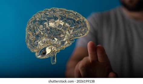 Brain. Low poly abstract digital human brain. Neural network. IQ testing - Powered by Shutterstock - Get 15% off with code: PIKWIZARD15