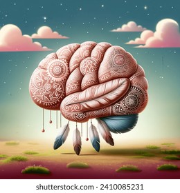 Brain Native Feather Indigenous AI-generated image 2410085285 ...