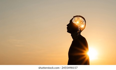 Brain Nervous System concept. thinking processes and psychology, deep learning, human brain, thinking concept.  Machine learning and artificial intelligence - Powered by Shutterstock