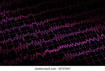 Brain Wave EEG Isolated On Black Background