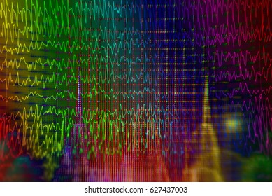 Brain Wave On EEG Background, Electroencephalogram