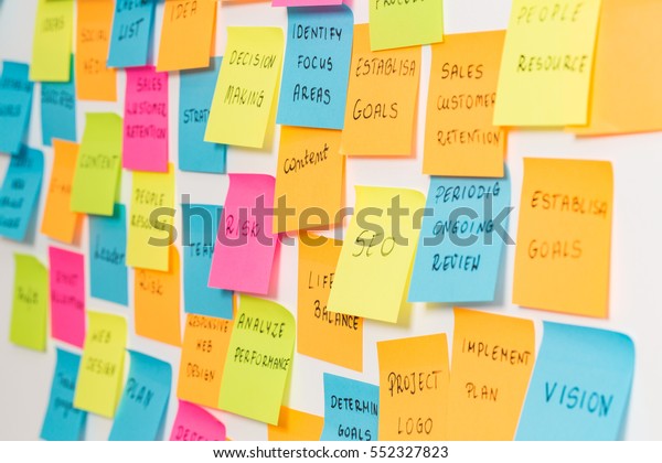 Brainstorming Brainstorm Strategy Workshop Business Note Stock Photo ...