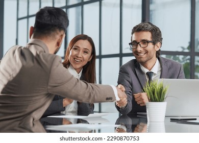 brainstorming business meeting with diverse partners or clients at office. - Shutterstock ID 2290870753