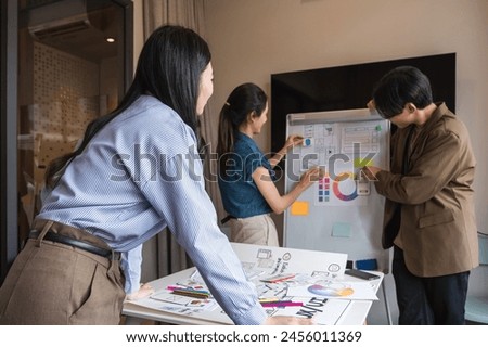 Brainstorming of a developer team, planning for group problem solving ideas, creative teamwork to develop mobile apps, ux, Ui.