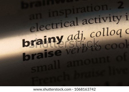 brainy word in a dictionary. brainy concept.