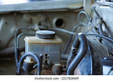 Brake Fluid Reservoir In The Engine Compartment In Front Of The Car