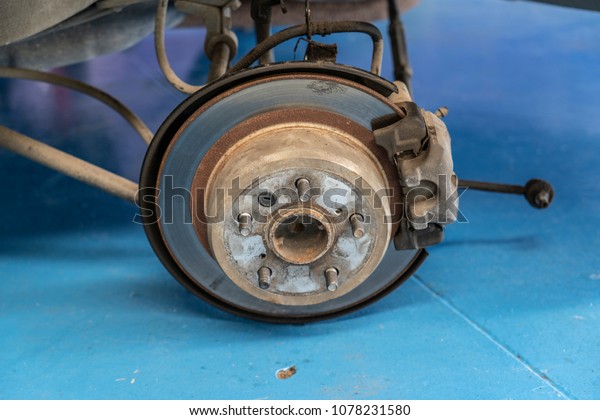 brake pad and disk on
car