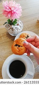 brakfast with bread and coffee 