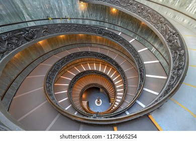 The Bramante Staircase is a double helix, having two staircases allowing people to ascend without meeting people descending